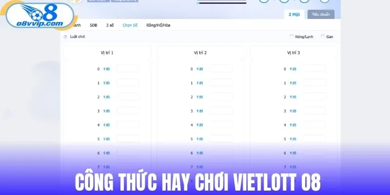 Công thức hay chơi Vietlott O8